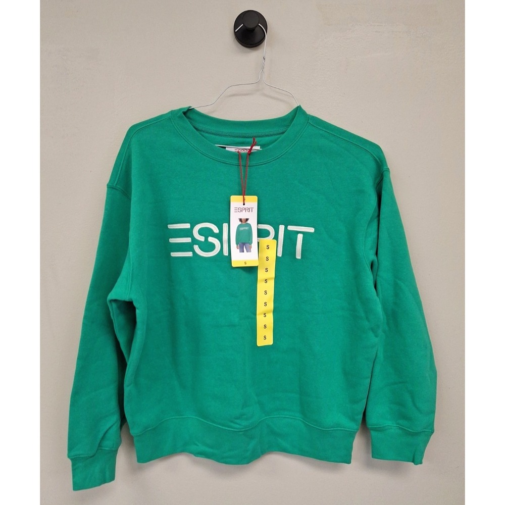 Esprit Women's Long Sleeve Crewneck Sweatshirt, Green, Size: Small, New
